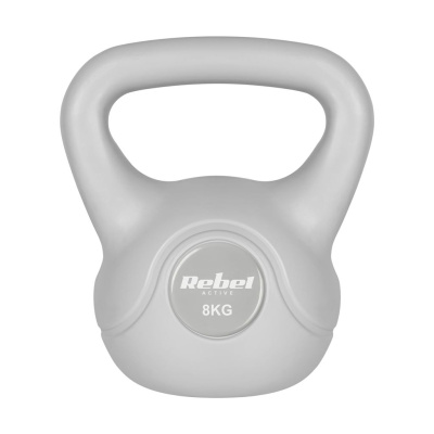 Kettlebell bitúmenový 8 kg sivý REBEL ACTIVE