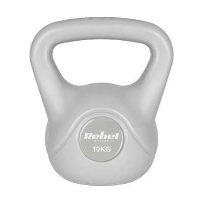 Kettlebell bitúmenový 10 kg sivý REBEL ACTIVE