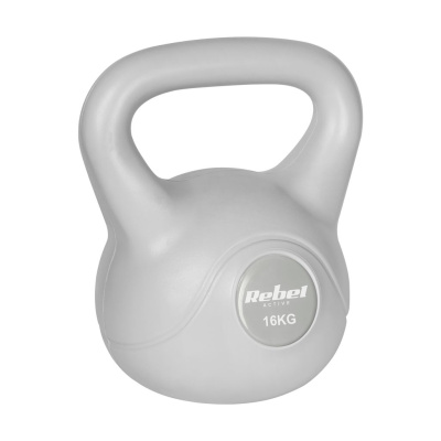 Kettlebell bitúmenový 16 kg sivý REBEL ACTIVE