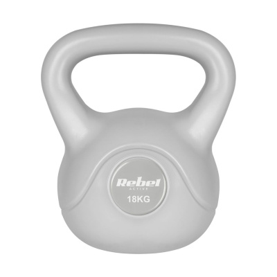 Kettlebell bitúmenový 18 kg sivý REBEL ACTIVE