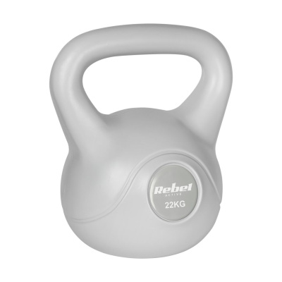 Kettlebell bitúmenový 22 kg sivý REBEL ACTIVE