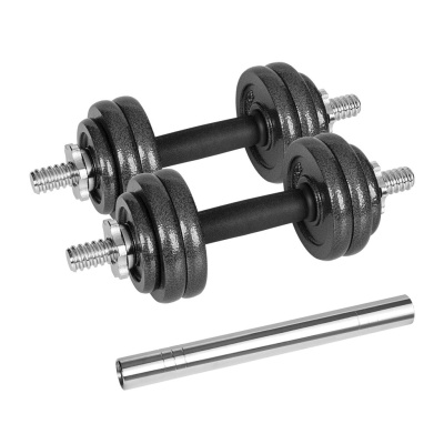 Činky liatinové nastaviteľné v kufríku s tyčou, súprava 15 kg