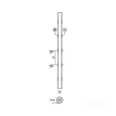 LED pás COB RGB 24V 5m IP65 TRAMO 672 Kobi Premium