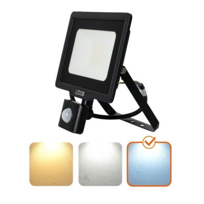 LED Reflektor 30W s detektorom pohybu 6000K čierny