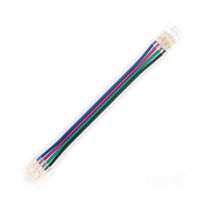 Obojstranná spojka 10cm pre COB LED RGB pásy 10mm 4pin Kobi